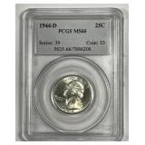 1944-D Washington Silver Quarter PCGS MS66