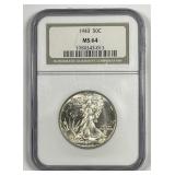 1943 Walking Liberty Silver Half NGC MS64