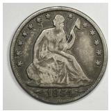 1854-O Seated Liberty Silver Half Very Good VG