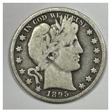 1895-O Barber Silver Half Very Good VG