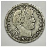 1900 Barber Silver Half Fine F