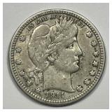 1911 Barber Silver Quarter Fine F details