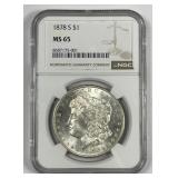 1878-S Morgan Silver $1 NGC MS65