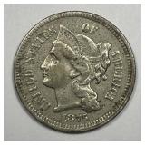 1875 Three Cent Nickel 3cN Extra Fine XF details