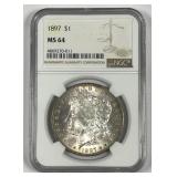 1897 Morgan Silver $1 NGC MS64
