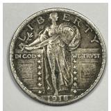 1918-S Standing Liberty Silver Quarter Very Fine