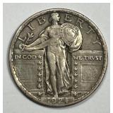 1924 Standing Liberty Silver Quarter Extra Fine XF