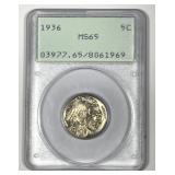1936 Buffalo Nickel Gem BU Rattler PCGS MS65
