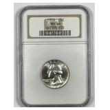 1958 Washington Silver Quarter NGC MS66