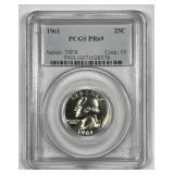 1961 Washington Silver Proof Quarter PCGS PR69