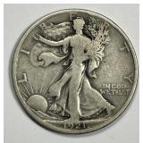 1921-S Walking Liberty Silver Half Good G+