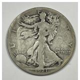 1921-S Walking Liberty Silver Half Good G