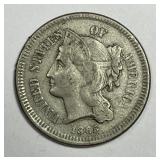1865 Three Cent Nickel 3cN Very Fine VF