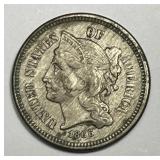 1866 Three Cent Nickel 3cN Very Fine VF