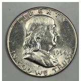 1954 Franklin Silver Half Uncirculated UNC