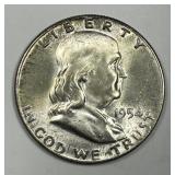 1954 Franklin Silver Half Uncirculated BU