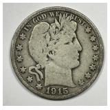 1915-D Barber Silver Half Good G