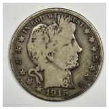 1915-S Barber Silver Half Good G