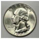 1948 Washington Quarter Brilliant Uncirculated BU