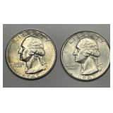 1947 P & D Washington Quarter Pair Uncirculated BU