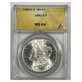 1882-S Morgan Silver $1 ANACS MS64