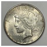 1925-S Peace Silver $1 About Uncirculated CH AU