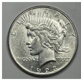 1923-S Peace Silver $1 About Uncirculated CH AU