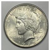1925 Peace Silver $1 About Uncirculated CH AU