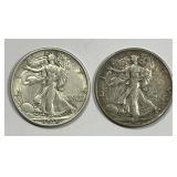1935 & 1936 Walking Liberty Silver Half Pair XF