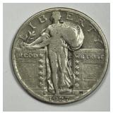 1927-D Standing Liberty Silver Quarter Very Good