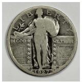 1927-S Standing Liberty Silver Quarter KEY Good G
