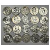 Franklin Silver Half Mixed Date Roll AU/UNC