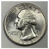 1943-D Washington Quarter Uncirculated UNC