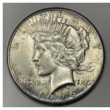1926 Peace Silver $1 About Uncirculated CH AU