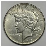 1927 Peace Silver $1 Semi-Key Date AU