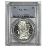 1881-S Morgan Silver $1 PCGS MS63