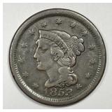 1853 Braided Hair Large Cent Fine F
