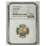 1857 Flying Eagle Cent NGC AU details