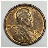 1909 VDB Lincoln Cent About Uncirculated CH AU
