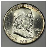 1958 Franklin Silver Half Uncirculated BU