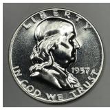 1957 Franklin Silver Half Proof PRF