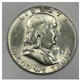 1957 Franklin Silver Half Uncirculated BU