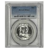 1957 Franklin Silver Half PCGS MS64