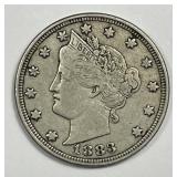 1883 Liberty Head Nickel WITH CENTS Fine+