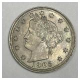 1905 Liberty Head V Nickel About Uncirculated AU