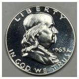 1963 Franklin Silver Half Proof PRF