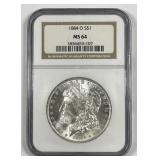 1884-O Morgan Silver $1 NGC MS64