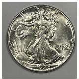1940 Walking Liberty Silver Half Choice AU