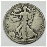 1919 Walking Liberty Silver Half Very Good VG