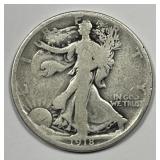 1918-D Walking Liberty Silver Half Good G